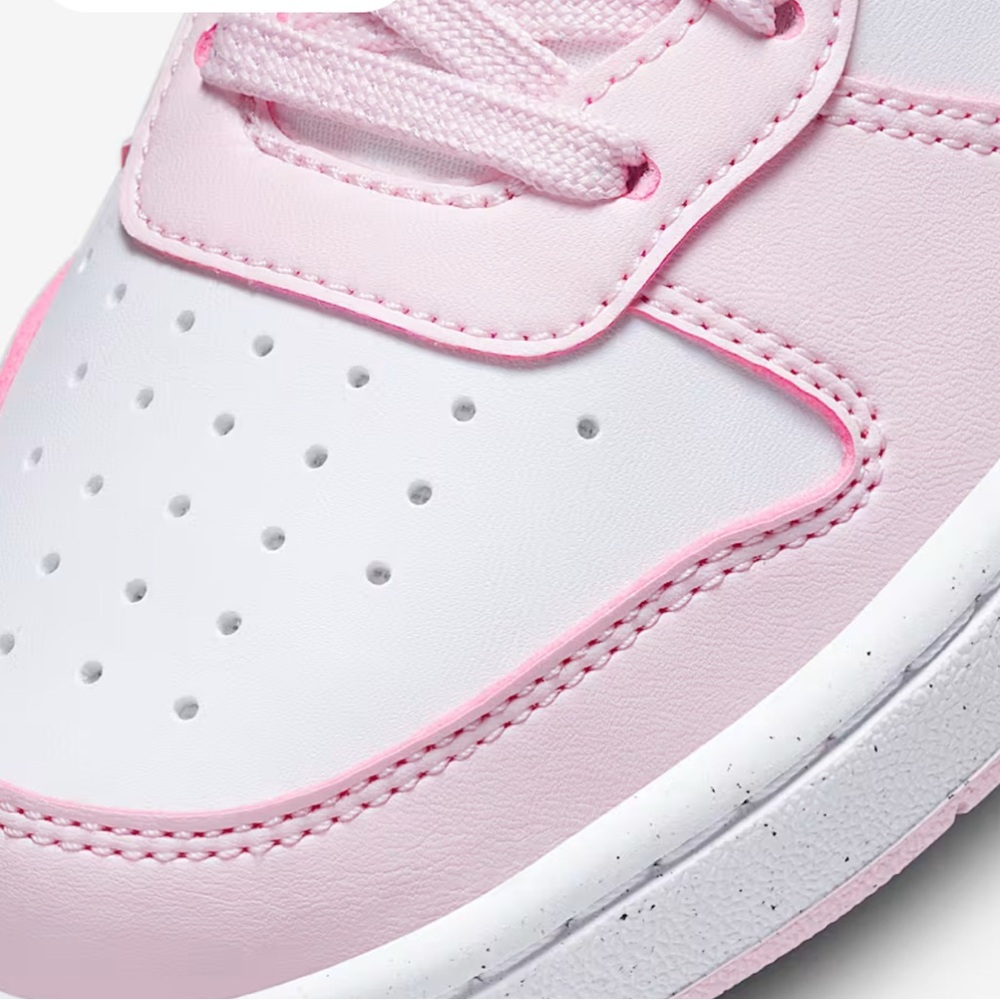 NEW Nike kids court borough low redraft sneakers shoes. Sz 5 Y/6.5 W pink white. - Picture 13 of 16